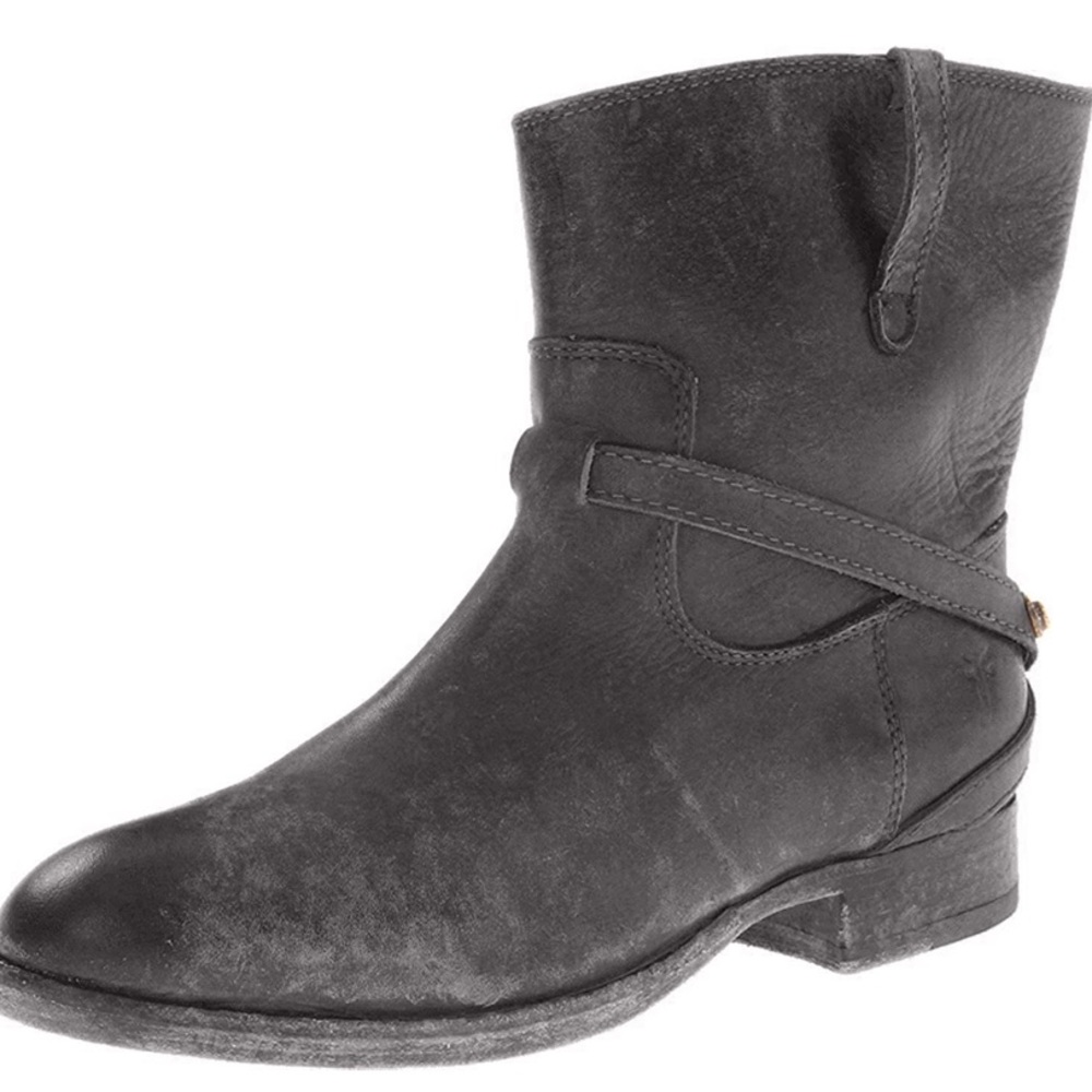 Frye Lindsay Plate Short Boot, Black Stone Antiqued, W’s 9